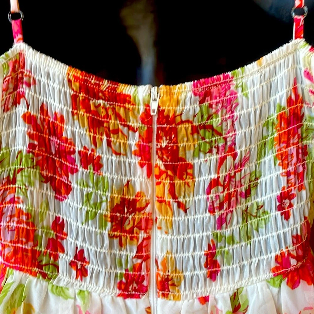 By & By Orange Floral Tiered Corset Midi Dress - Picture 6 of 7